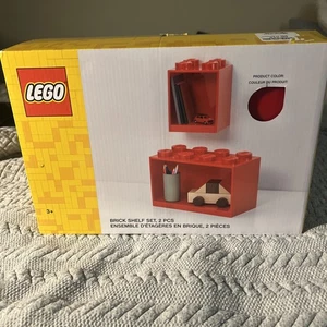 RARE LEGO Display! 2 Piece Brick Shelf Set 12X6 & 6X6 Red NEW IN BOX #4117 - Picture 1 of 5