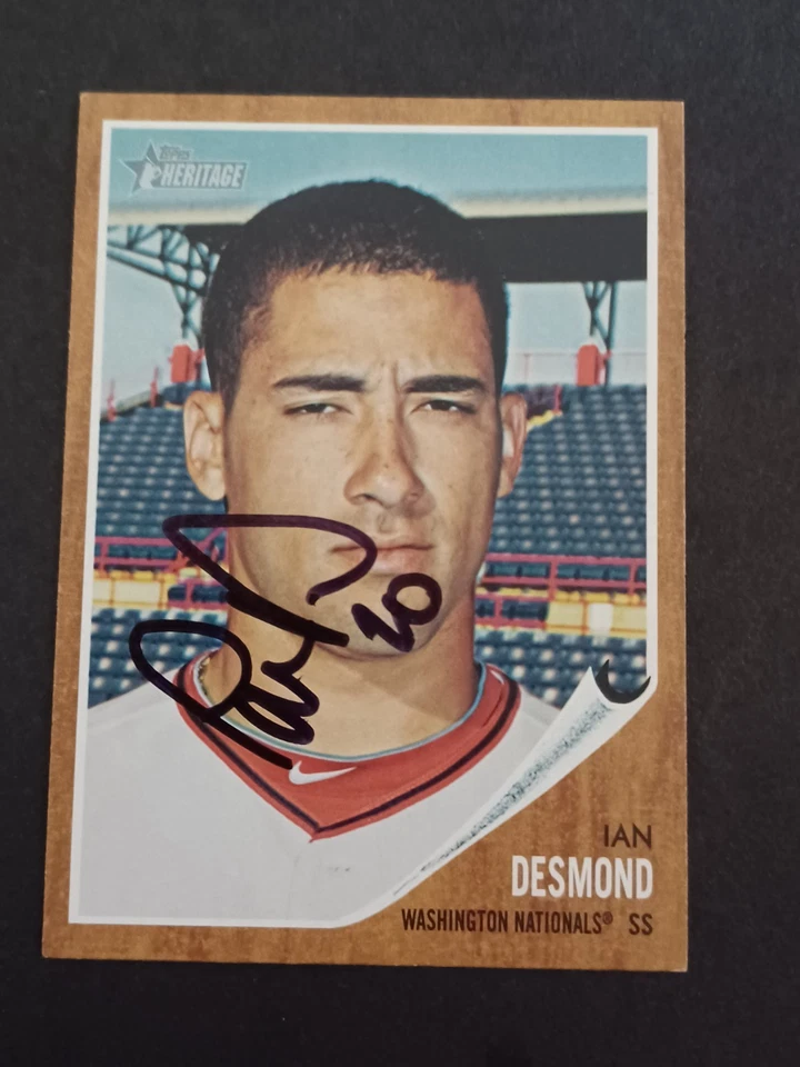 Ian Desmond Signed 2011 Topps Heritage - Nationals - Autographed - Image 1 of 1