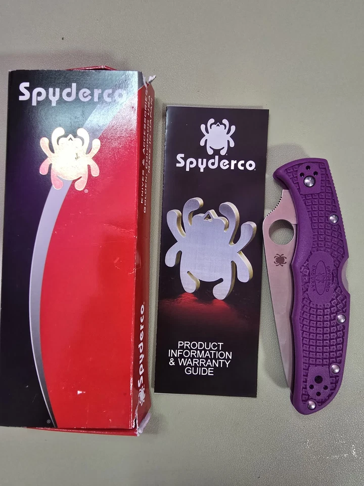 Spyderco Knives Endura 4 Lockback Purple VG-10 Stainless C10FPPR Pocket Knife - Image 1 of 4