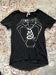 Women’s Metallica T-shirt Size M H&M Black - Picture 1 of 3