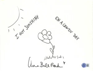 ANNA BELL PEAKS SIGNED 9x12 ORIGINAL SKETCH ADULT MOVIE STAR ACTRESS BECKETT BAS - Picture 1 of 2