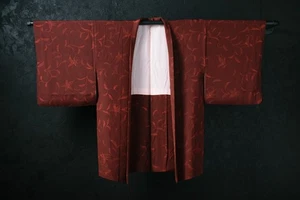 Vintage Japanese Kimono Silk Antique HAORI Jacket Robe Dress Dyed/KIN17/660 - Picture 1 of 10