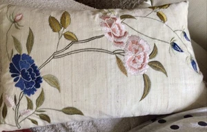 John Lewis Floral 18 X 11 inches  Embroidered Cushion Bnwt Flower Botanical - Picture 1 of 9