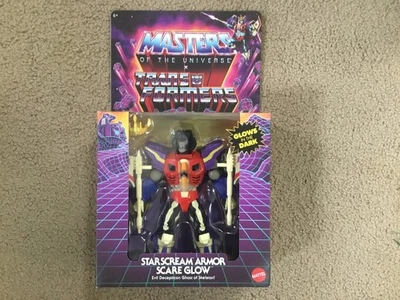 MOTU x TRANSFORMERS Starscream Armor Scare Glow Masters Of The Universe en mano Foto 1 de 2