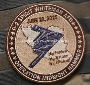 USAF B-2 SPIRIT STEALTH BOMBER vêlkrö PATCH: 6/22/2025 OPERATION MIDNIGHT HAMMER - Picture 1 of 8