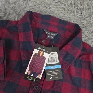 Eddie Bauer 256736 Damen XL Berry Crush Buffalo Check L/S Knopfleiste Flanell - Bild 1 von 6