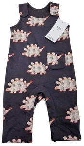 MARKS & SPENCER Baby Girls Boys Sleeveless Grey Dungarees Baby Grow Romper - Picture 1 of 6