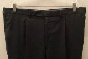 Stefano Ricci black single pleat trousers 56 (40x32) 98% wool 2% cashmere - Picture 1 of 5