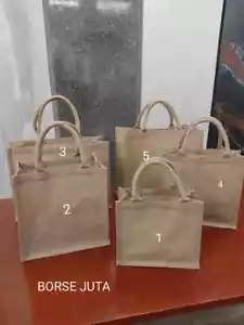 BORSA IN JUTA NATURALE DA DONNA CON MANICI VARIE MISURE - Foto 1 di 26