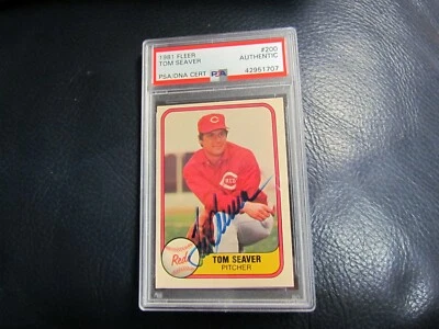 1981 Fleer Tom Seaver Signed  Card PSA Certified Encapsulated #200 - Image 1 of 3
