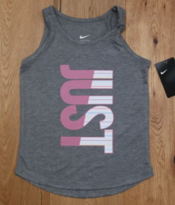 Camiseta sin mangas Nike para niña ~ gris, rosa y blanco ~ solo hazlo ~  Foto 1 de 2