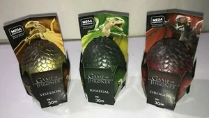 Mega Construx Game Of Thrones Eggs RHAEGAL / VYSERION / DROGON 3X  DRAGONS NEW - Picture 1 of 3