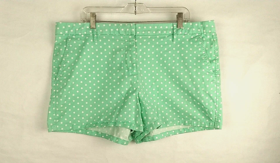 Elle Womens Mint Green Poka dot Shorts Size 16 - Image 1 of 4