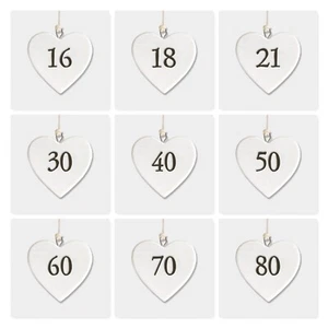 East of India Family & Friends White Ceramic Hearts Gift Tag Keepsake 4.5x4.5cm - Picture 1 of 31