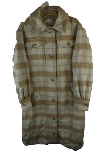 River Island Womans Check Collared long Shirt Overshirt Shacket Size 8 Plaid - Picture 1 of 10