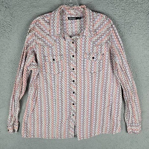 Cruel Western Barrel Arena Shirt Womens 2XL Multi Geo Print Cowgirl Snap Front - Picture 1 of 8