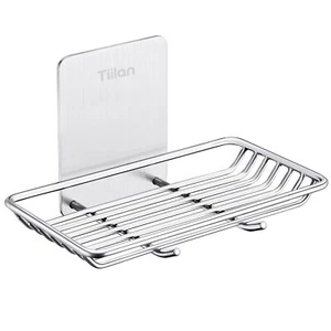 Self Adhesive Bar Soap Dish For Shower Bathroom Soap Holder Wall Mount “ Stainle - Picture 1 of 7