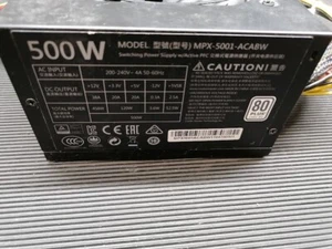Cooler Master MPX-5001-ACABW 500W Power Supply Without Power Cord Used Working - Zdjęcie 1 z 11
