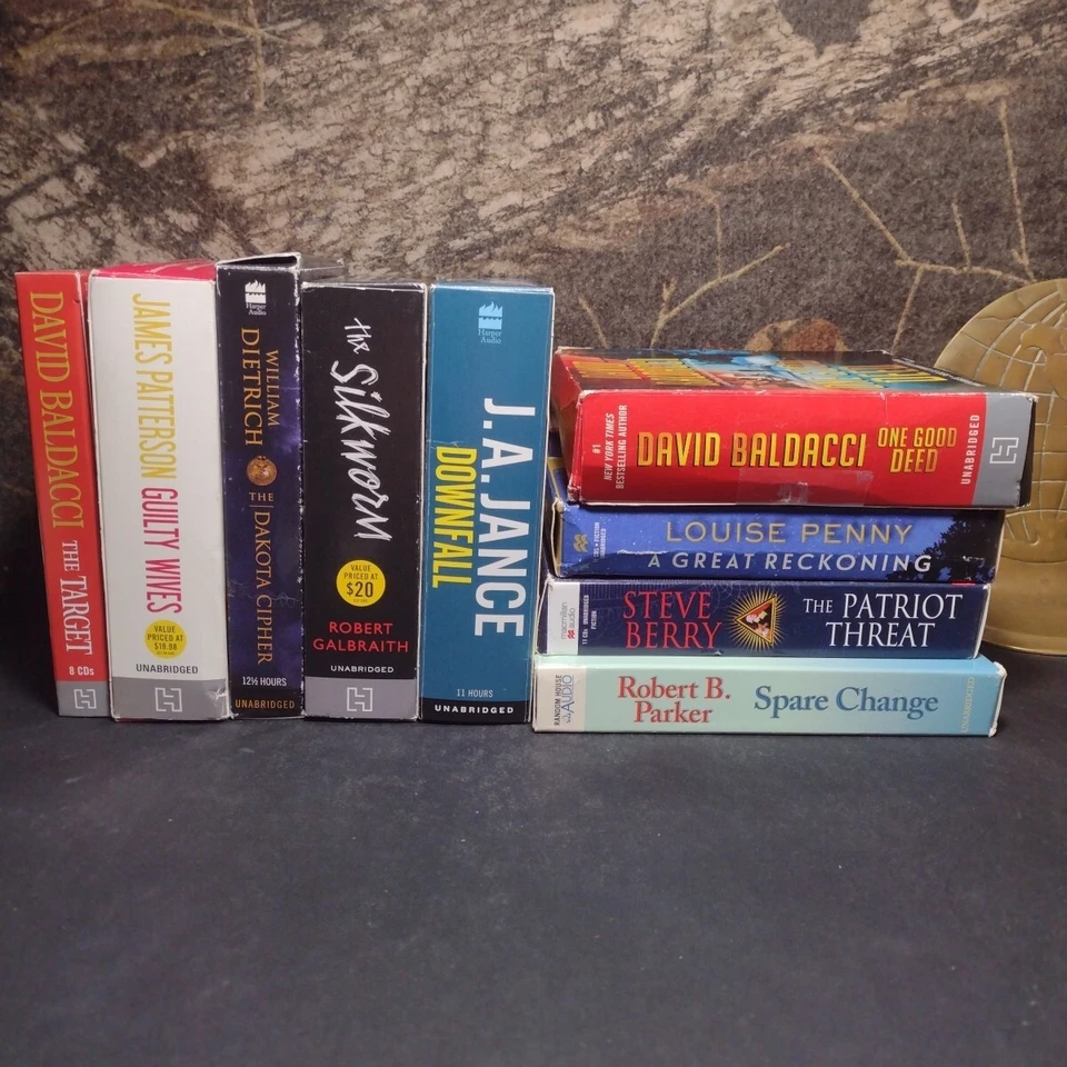 Audiobook CD Bundle -9 Complete Titles -Baldacci -Parker -Galbraith -Penny - Image 1 of 4