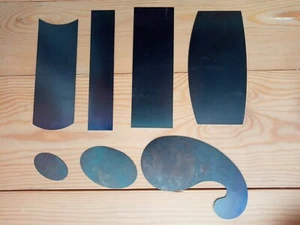 SET OF 7 LUTHIER VIOLIN GUITAR MAKING, DRAW KNIFES SCRAPERS SHEET STEEL TOOLS - Picture 1 of 3