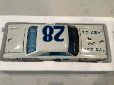 FRED LORENZEN AUTOGRAPHED 1965 URL GALAXIE LAFEYETTE FORD 500 DIECAST W/COA - Image 1 of 4