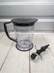 Ninja Master Prep Blender Parts 48 oz Clear PITCHER 4 Blade Chopper & Lid - Picture 1 of 8