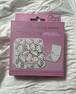 NEW Hello Kitty Supercute Compact Mirror with 2x Magnification - White - NIB - Picture 1 of 4