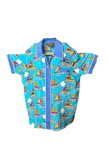 Bob Mackie Sailboat 2X Plus Size Damen Kurzarm Seidenhemd. " - Bild 1 von 16