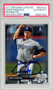 2017 1st Bowman Chrome #BCP243 Chris Paddack RC PSA/DNA Signed Auto Padres Twins - Picture 1 of 1