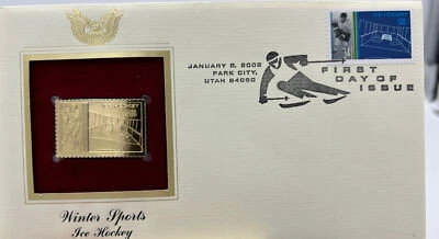 First Day of Issue Gold Replica Stamp- 2002 Winter Olympics- Utah - Image 1 of 2