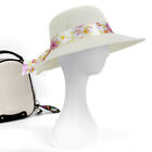 ❥ Panama Sun Caps Women Fedora Hat Wide Brim Bow Folding Travel Cap Outdoo s2