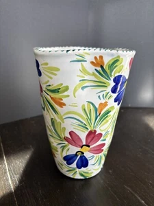 Handpainted Ceramic Vase From Italy 7 Inches - Picture 1 of 6
