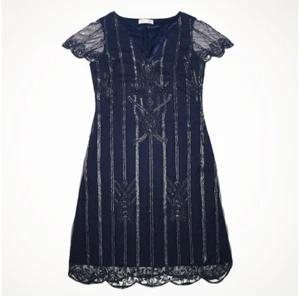 NEW Size 10 ALANNAH HILL Be My Sweetheart Beaded Dress Navy Lined Retro RRP $319 - Picture 1 of 21