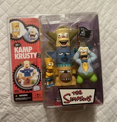 McFarlane Simpsons Kamp Krusty 2007 tótem poste Bart Homer nuevo en paquete Foto 1 de 4