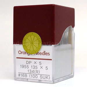 100 Orange SY1955 135 x 5 Needles Size 16B Industrial Machine Juki Singer - Picture 1 of 5
