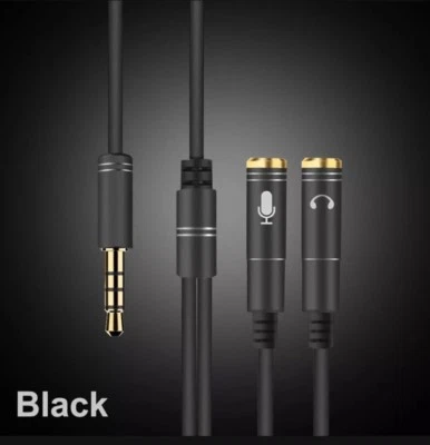 3.5mm Y Splitter 1Jack Male to 2 Female Headphone Audio Adapter Cable - Image 1 of 2