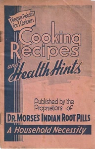 COOKING , BOOKLET , COOKING RECIPES AND HEALTH HINTS , circa 1936 , DR MORSE - Picture 1 of 1