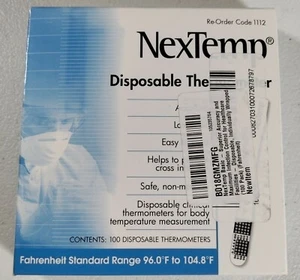 100 NexTemp Disposable Thermometer Accuracy Maximum Infection Control - Picture 1 of 7