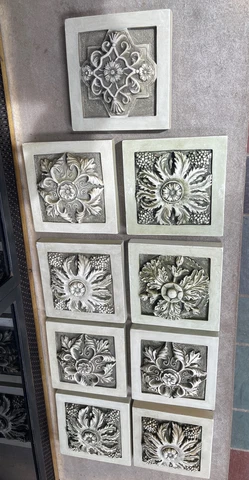 VTG Set of 9 Rustic 3D Floral Leaves & Scrolls Indoor Outdoor Garden Wall Art Cover