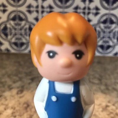 Vintage Tyco Super Blocks Block Family Pre-school Vinyl Figure Girl Blue Overall - Image 1 of 4