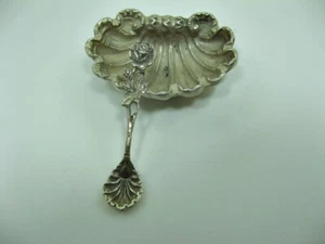Shell bowl with spoon - 800 he silver - weight with spoon approx. 34.1 grams (S15) - Picture 1 of 4