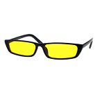 Skinny Rectangular Sunglasses Unisex Trendy Fashion Black Frame Color Lens