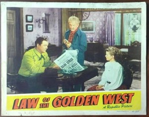 Monte Hale Gail Davis Paul Hurst Law of the Golden West original Lobby Card 5336