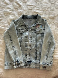BARBIE Mattel Blue Denim Jean Jacket girls M 7-8 Pre-owned - Picture 1 of 6