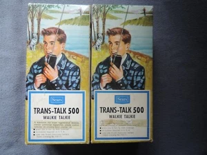 Vintage SEARS Trans-Talk 500 WALKIE TALKIE SET In Original Boxes - Imagen 1 de 18