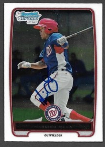 2012 BOWMAN CHROME BCP 179  Narciso Mesa  NATIONALS  SIGNED AUTOGRAPH AUTO COA