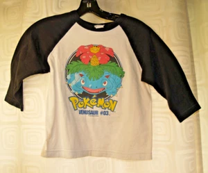 Vintage Pokemon Venusaur T-Shirt 1999 3/4 Sleeve Made In USA Size Small (7) - Picture 1 of 8