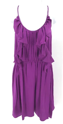 Vestido Rebecca Taylor 100% Seda Volantes Mujer 6 Púrpura Fiesta Cóctel Hada NUEVO Foto 1 de 4
