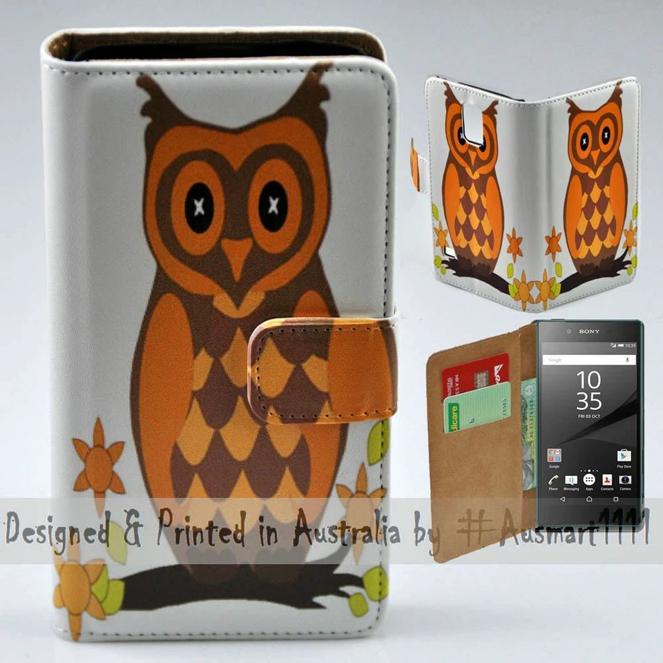 Para Sony Xperia Series - Búho Dibujos Animados Tema Impresión Billetera Teléfono Móvil Estuche Cubierta Foto 1 de 3