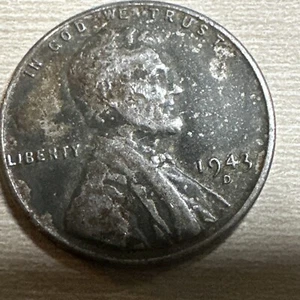 1943D Wheat Steel Penny Crooked Mink Mark - Picture 1 of 10